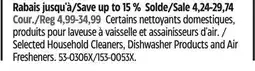 Canadian Tire Easy-off Selected Household Cleaners, Dishwasher Products and Air Fresheners offer