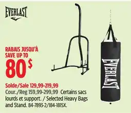 Canadian Tire Everlast Selected Heavy Bags and Stand offer