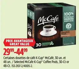 Canadian Tire Selected McCafe K-Cup Coffee Pods offer