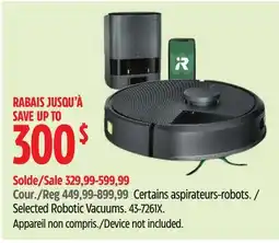Canadian Tire Irobot Selected Robotic Vacuums offer