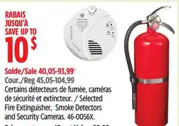 Canadian Tire Selected Fire Extinguisher, Smoke Detectors and Security Cameras offer