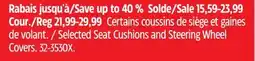 Canadian Tire elected Seat Cushions and Steering Wheel Covers offer