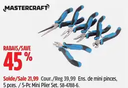 Canadian Tire Mastercraft 5-Pc Mini Plier Set offer