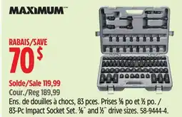 Canadian Tire Maximum 83-Pc Impact Socket Set offer