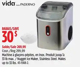 Canadian Tire Vida By Paderno Nugget Ice Maker, Stainless Steel offer