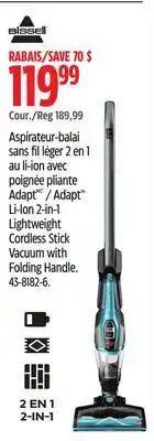 Canadian Tire Adapt Li-Ion 2-in-1 Lightweight Cordless Stick Vacuum with Folding Handle offer