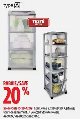 Canadian Tire Type A Selected Storage Towers offer