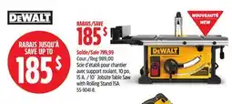 Canadian Tire Dewalt 10˝ Jobsite Table Saw with Rolling Stand 15A offer