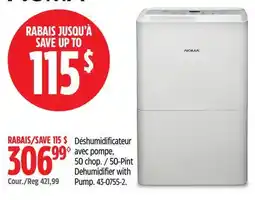 Canadian Tire NOMA 50-Pint Dehumidifier with Pump offer