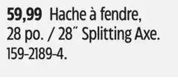 Canadian Tire 28˝ Splitting Axe offer