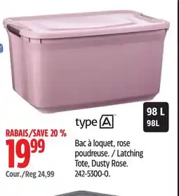 Canadian Tire Latching Tote, Dusty Rose offer