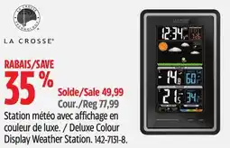 Canadian Tire LA CROSSE TECHNOLOGY Deluxe Colour Display Weather Station offer