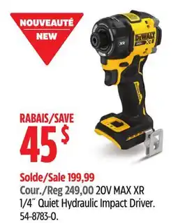 Canadian Tire DEWALT 20V MAX XR 1/4˝ Quiet Hydraulic Impact Driver offer