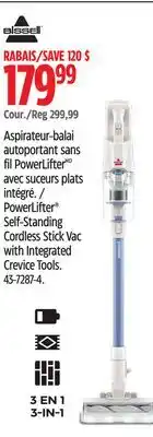 Canadian Tire PowerLifter Self-Standing Cordless Stick Vac with Integrated Crevice Tools offer