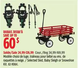 Canadian Tire Selected Sled, Baby Sleigh or Snowshoe Kit offer