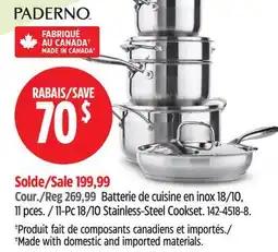 Canadian Tire 11-Pc 18/10 Stainless-Steel Cookset. Paderno offer