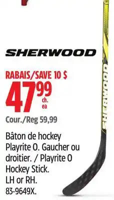 Canadian Tire Sherwood Playrite 0 Hockey Stick. LH or RH offer