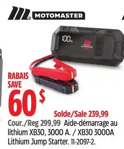 Canadian Tire Motomaster XB30 3000A Lithium Jump Starter offer