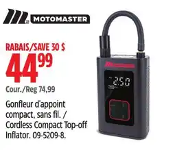 Canadian Tire MOTOMASTER Cordless Compact Top-off Inflator offer