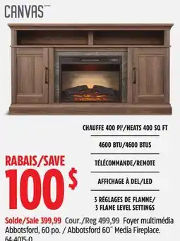 Canadian Tire Canvas Abbotsford 60˝ Media Fireplace offer