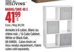 Canadian Tire For living 6-Cube Cabinet. White or Black Oak offer