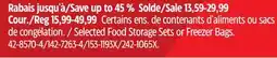 Canadian Tire Selected Food Storage Sets or Freezer Bags offer