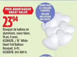 Canadian Tire 18˝ White Heart Foil Balloon Bouquet, 6-Pc offer