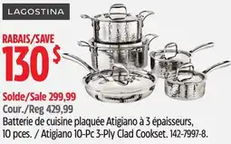 Canadian Tire Lagostina Atigiano 10-Pc 3-Ply Clad Cookset offer