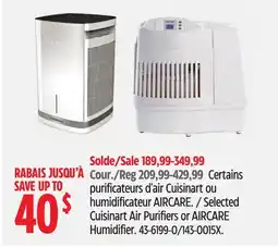 Canadian Tire Selected Cuisinart Air Purifiers or AIRCARE Humidifier offer