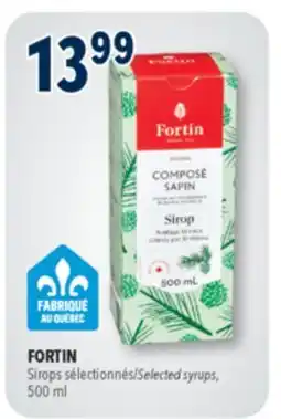 Familiprix FORTIN, Selected syrups offer