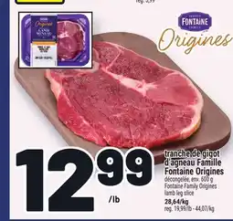 Metro TRANCHE DE GIGOT D'AGNEAU FAMILLE FONTAINE ORIGINES | FONTAINE FAMILY ORIGINES LAMB LEG SLICE offer