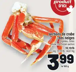 Metro SECTIONS DE CRABE DES NEIGES | SNOW CRAB FROZEN SECTION offer