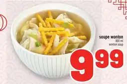 Metro SOUPE WONTON | WONTON SOUP offer
