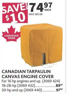 Co-op Canadian tarpaulin canvas engine cover offer