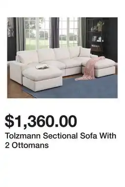 Wayfair Tolzmann Sectional Sofa With 2 Ottomans offer