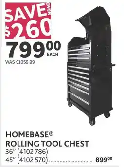 Co-op Homebase rolling tool chest 36" offer