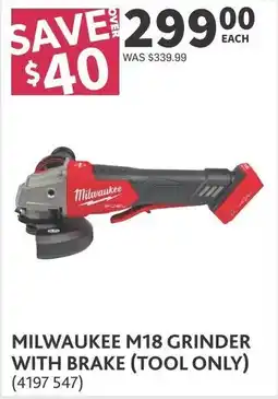 Co-op Milwaukee M18 grinder with brake (tool only) offer