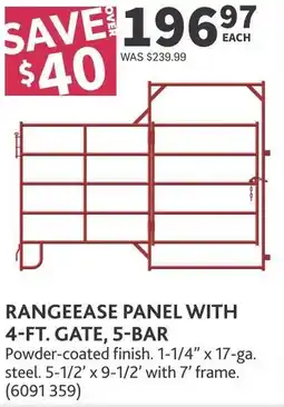 Co-op Rangeease panel with 4-ft. gate, 5-bar offer