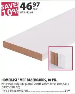 Co-op Homebase mdf baseboards offer