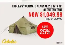 Cabela's CABELA'S ULTIMATE ALAKNAK 2.0 12' X 12' OUTFITTER TENT offer
