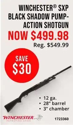 Cabela's WINCHESTER SXP BLACK SHADOW PUMP- ACTION SHOTGUN offer