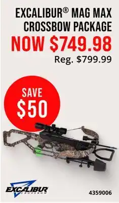 Cabela's EXCALIBUR MAG MAX CROSSBOW PACKAGE offer