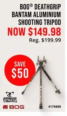 Cabela's BOG DEATHGRIP BANTAM ALUMINIUM SHOOTING TRIPOD offer