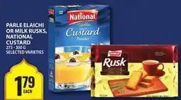 Food Basics PARLE ELAICHI OR MILK RUSKS, NATIONAL CUSTARD offer