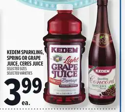 Metro KEDEM SPARKLING, SPRING OR GRAPE JUICE, CERES JUICE offer