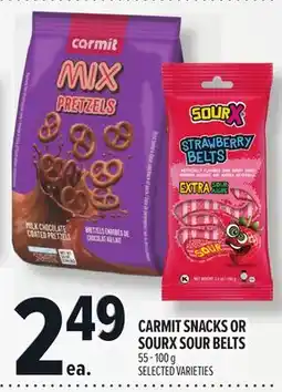 Metro CARMIT SNACKS OR SOURX SOUR BELTS offer