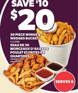 Independent Grocer 30 PIECE WINGS & WEDGES BUCKET offer