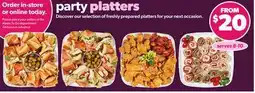 Independent Grocer PARTY PLATTERS offer