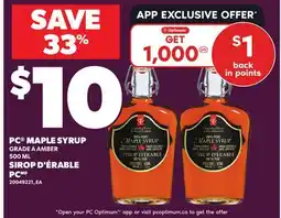 Independent Grocer PC MAPLE SYRUP offer