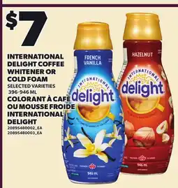 Independent Grocer INTERNATIONAL DELIGHT COFFEE WHITENER OR COLD FOAM offer